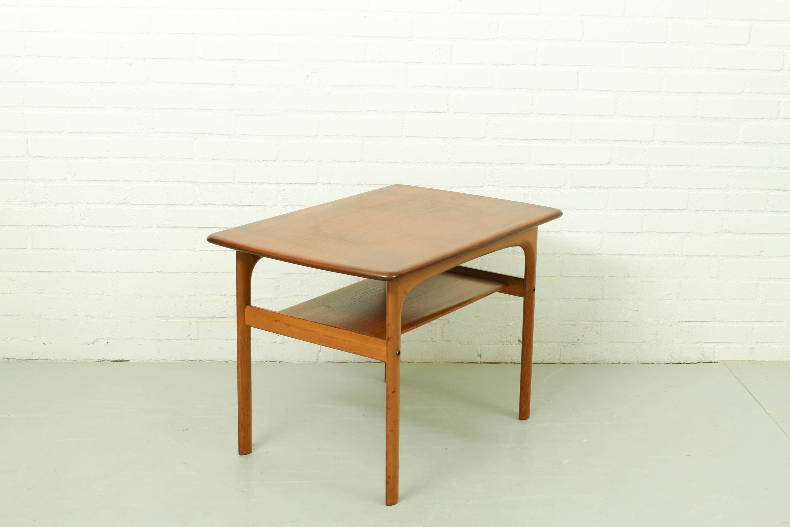 Mid Century Two-Tiered Teak Sidetable by Rasmus Solberg, Norway 1960s