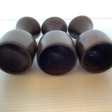 Trio of wooden egg cups