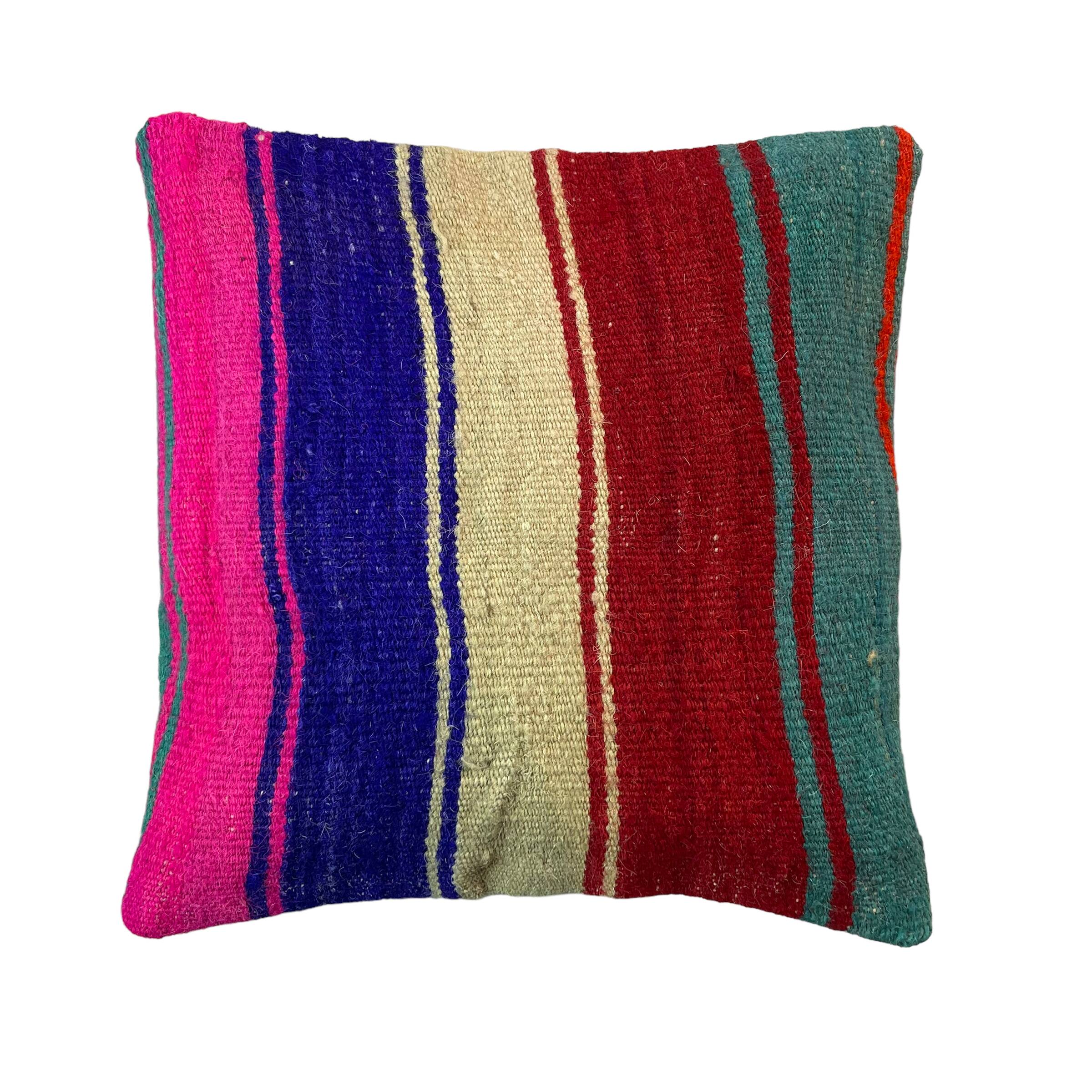 Vintage turkish kilim cushion cover , 40 x 40 cm