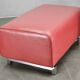 Wittmann Oversized Red Leather Lounge Armchairs and Ottoman, Austria