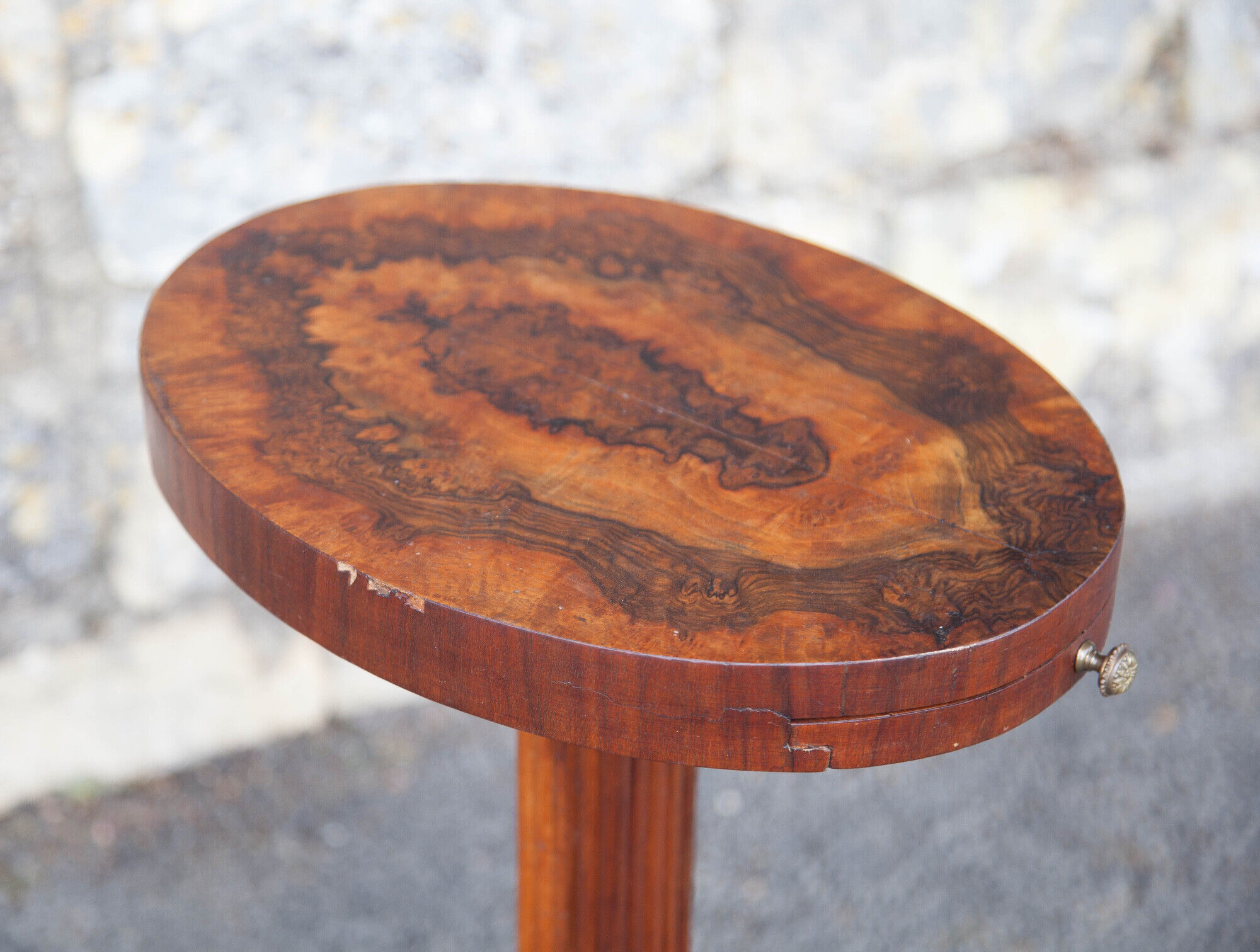 Art Deco wood pedestal table, art deco smoking table, end of sofa, art deco, 30's