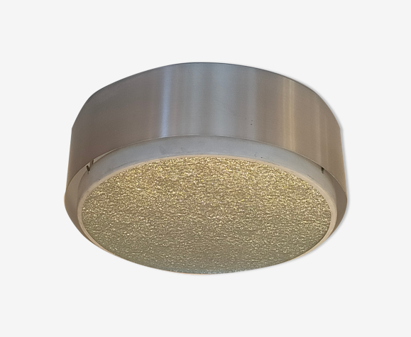 Glass and aluminum ceiling lamp, 1960
