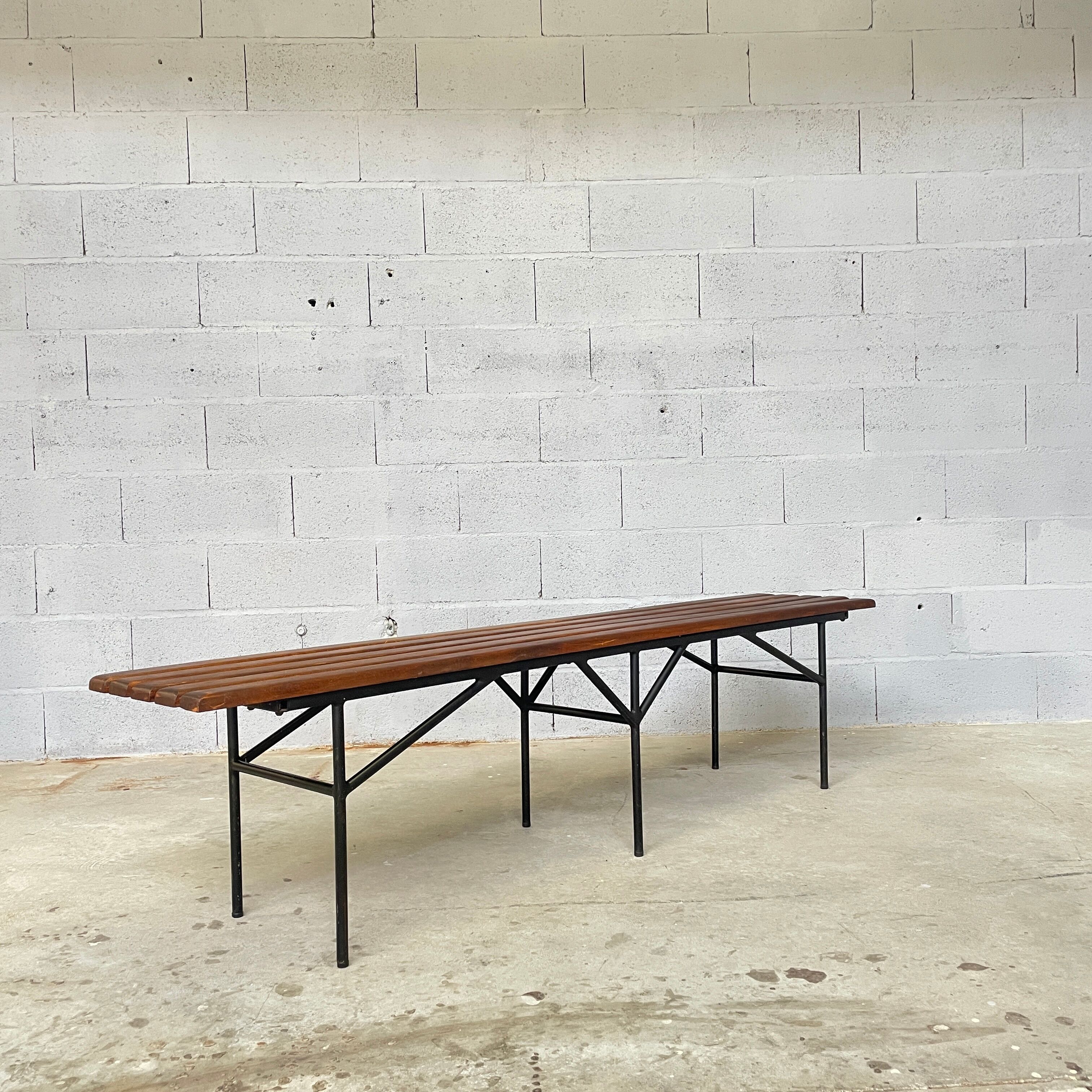 Bench, wood and metal