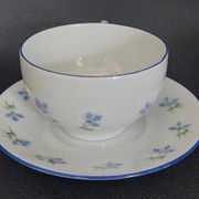 Porcelain cup with hand-painted cornflower decoration A.M