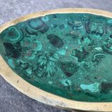 Ashtray or empty pocket in malachite and bronze