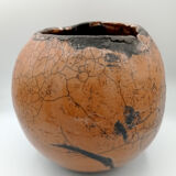 Raku ball vase