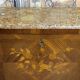 Secretary with a curved drop-leaf in floral marquetry, mid-19th century.