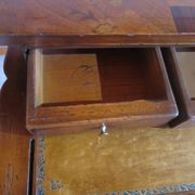 Secretary with mechanism - 4 secret drawers - lock - marquetry chessboard - 1950