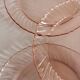 5 vintage Rosaline dessert plates in pink glass
