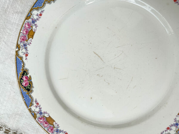 Set de 6 assiettes porcelaine et 6 petites assiettes dépareillées vintage ~ Service de table 6 personnes ~