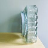 Spanish square textured glass flush mount lamp