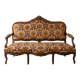 Two-seater banquette canapé in Louis XV style, made of wood and fabric.