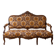 Two-seater banquette canapé in Louis XV style, made of wood and fabric.