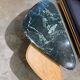 Coffee table marble top green feet black lacquer and brass