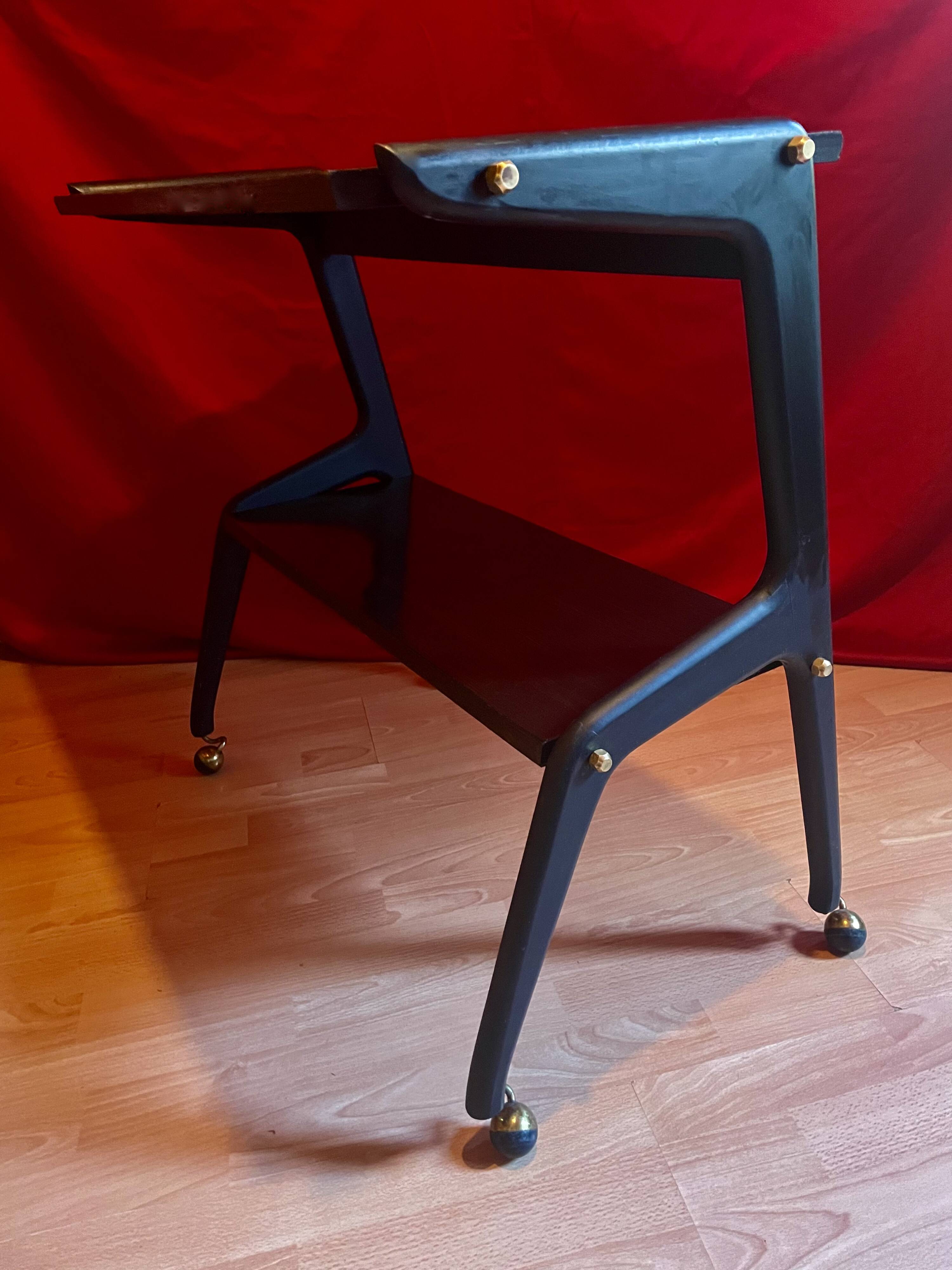 Serving trolley, side table, Designer "Carlo Sala", Art Deco, vintage