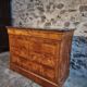 Antique French commode in elm with a marble top, 19th century (circa 1850–1880)