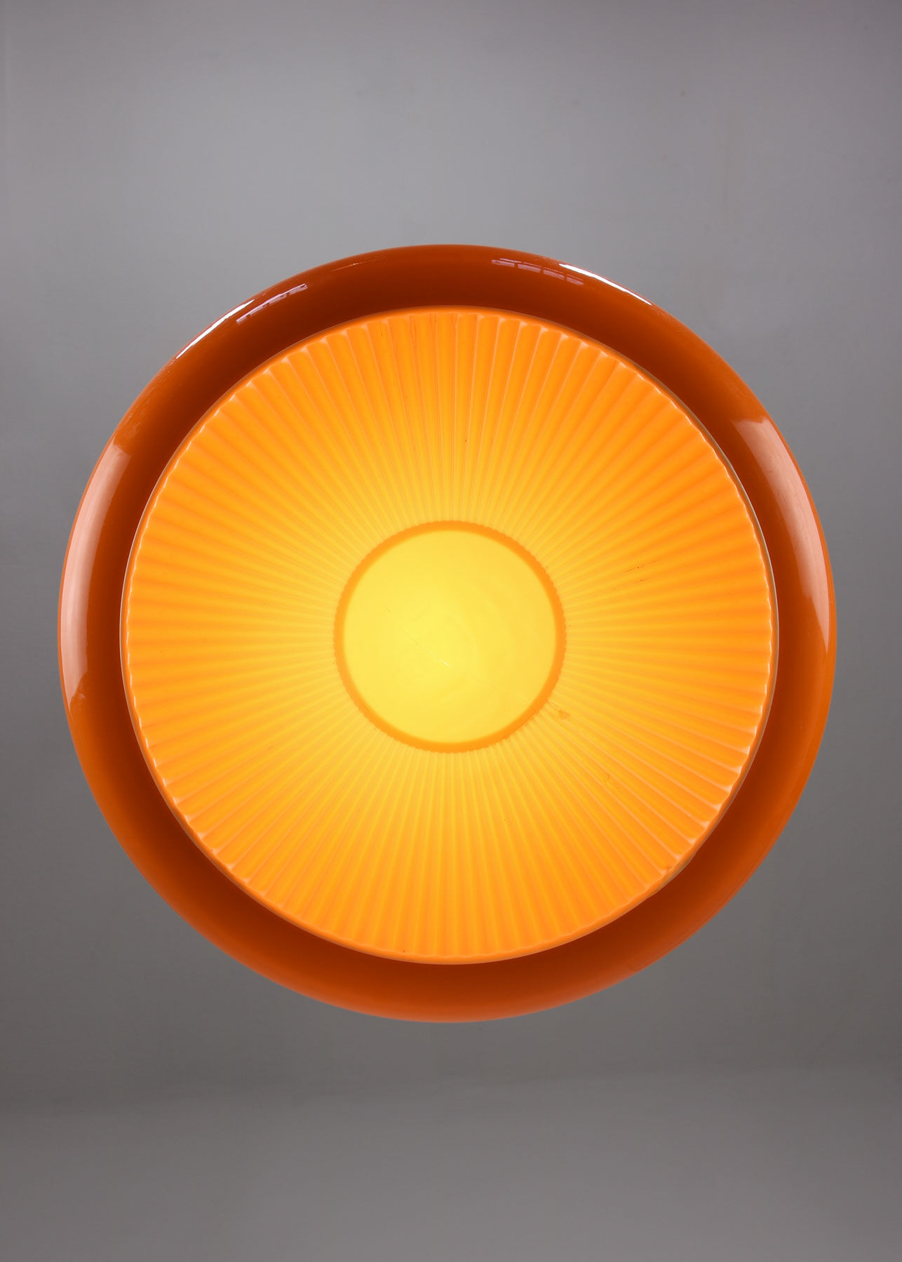 Mid-century acrylic italian orange pendant lamp
