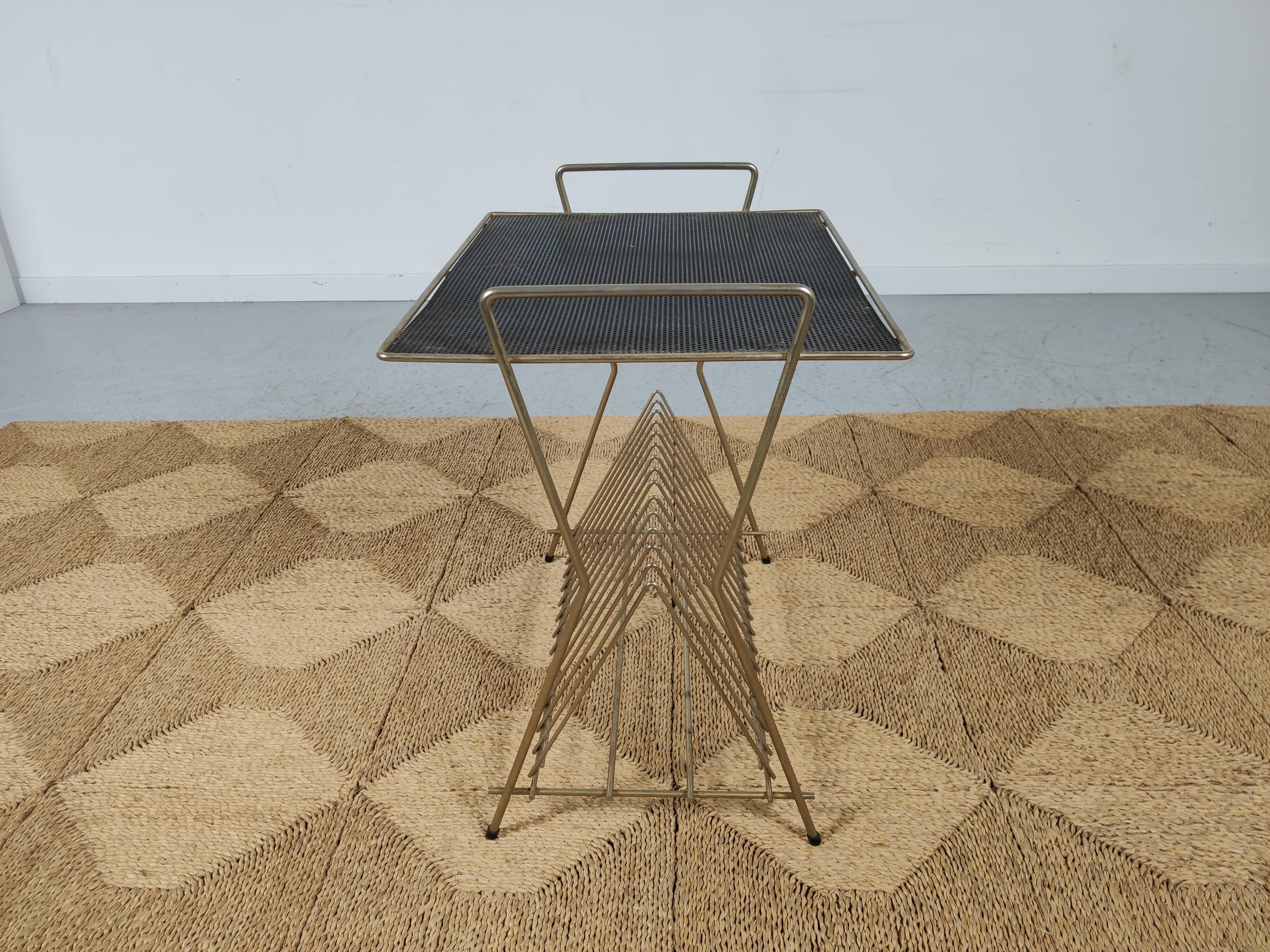 table door Brass vinyl and perforated sheet metal , 60s