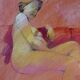 Tableau Pastel Claude Blanc-Brude (né en 1932) "Maternité"