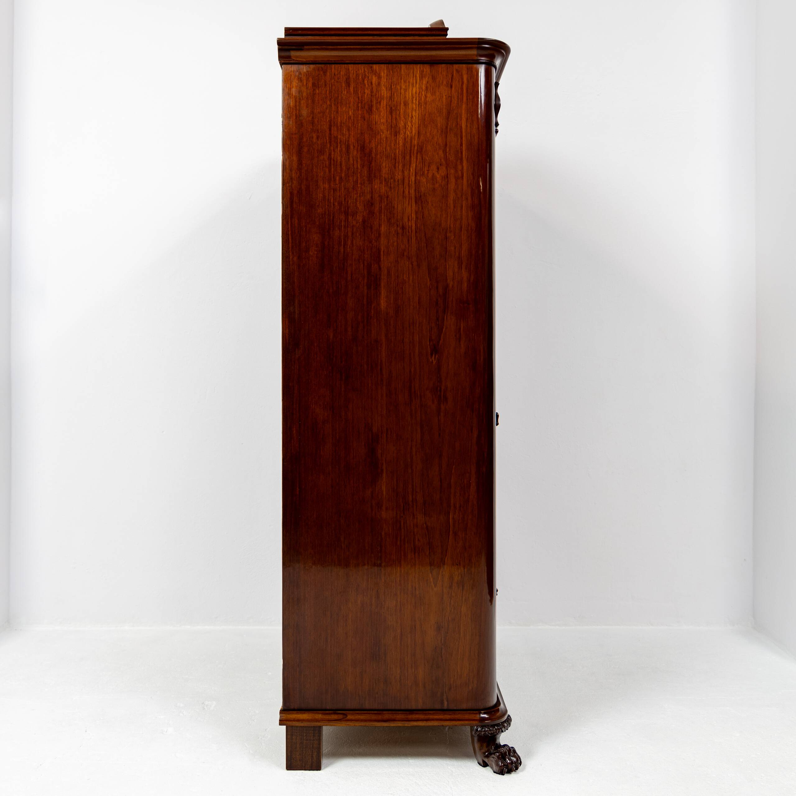 Chiffonnier haut avec bar en acajou 1850-1880