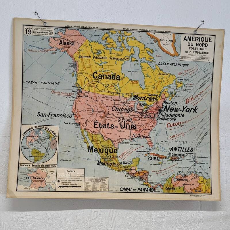 Vidal lablache school map - n°19 north america
