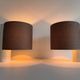 Pair of vintage table lamps, white and brown, “slim” by Gramigna for Quattrifolio, 1964 Italy