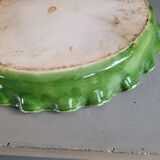 Green glazed ceramic tart dish