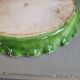 Green glazed ceramic tart dish