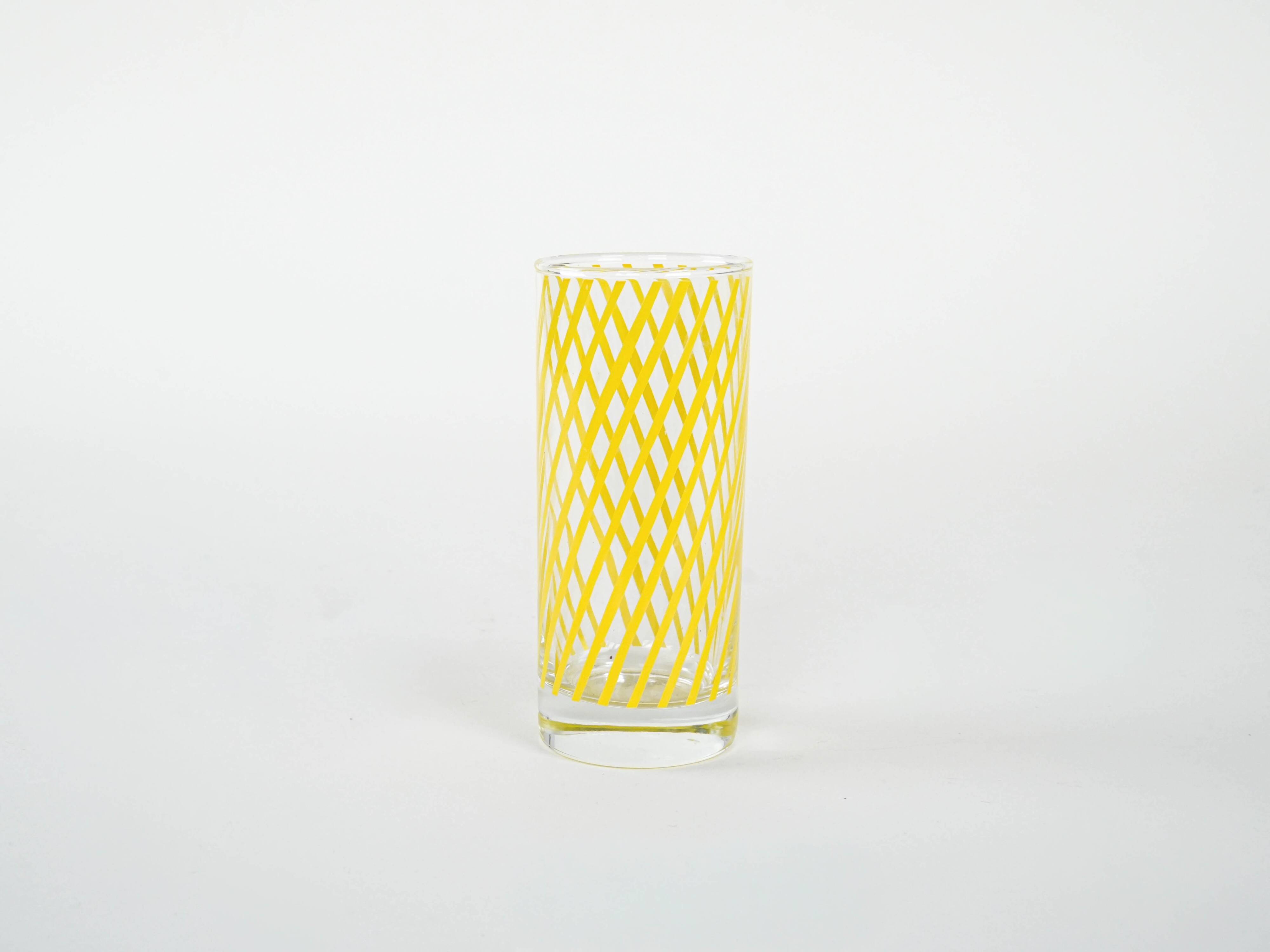 Set of highball glasses, Italian design, 1970s, manufactured in Italy