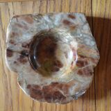 Green and brown alabaster ashtray