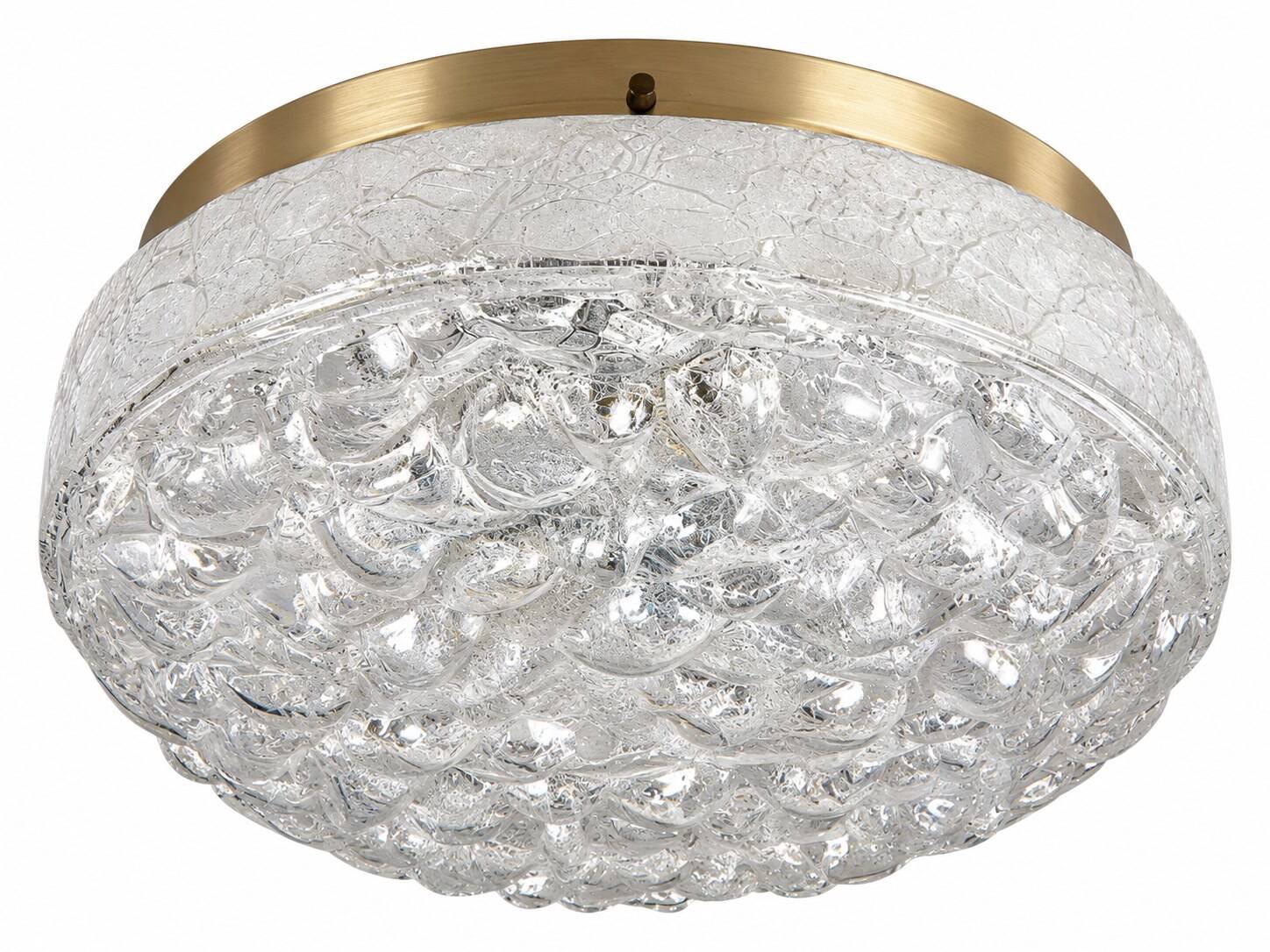 1960s 1970s Ceiling Lamp Ice Glass Doria Germany Space Age Design