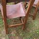 Lot 4 chaises espagnoles en cuir et bois