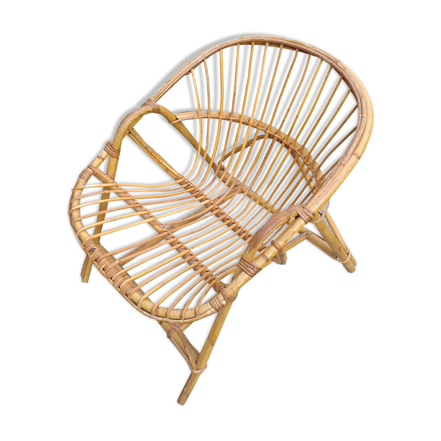 Rattan shell chair