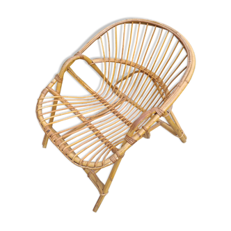 Rattan shell chair