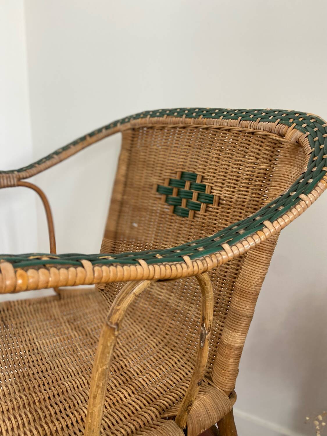 Vintage wicker armchair