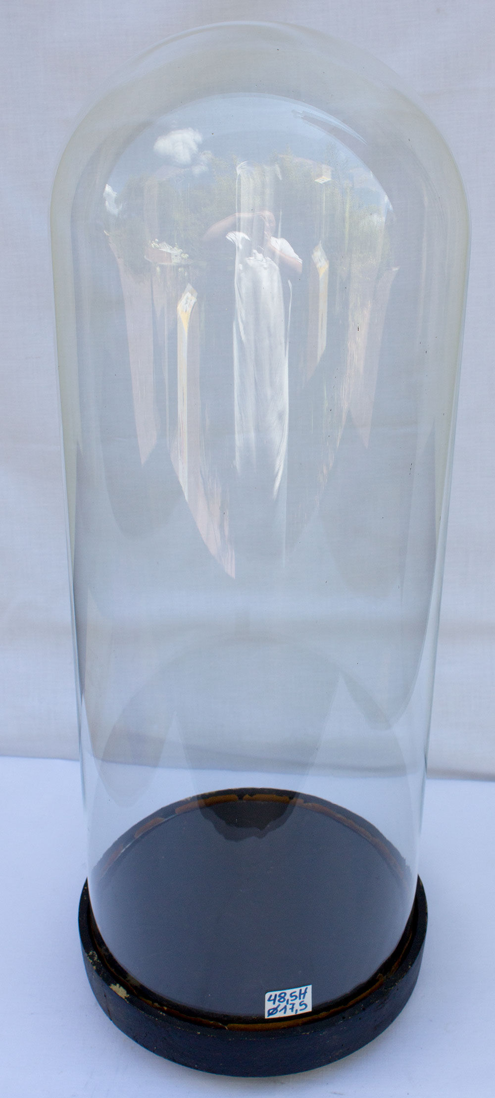 Antique round glass globe 48.5 x 17.5 cm