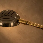 Three-arc floor lamp brass marble Italy circa 1980