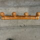 Bamboo style wooden coat holder 40s, 4 hooks