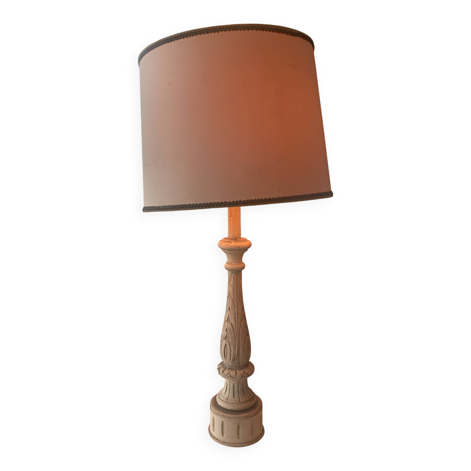 large Venetian style spruce wood lamp