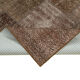 Hand-knotted turkish vintage 170 cm x 245 cm brown patchwork carpet