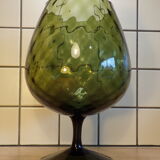Green frosted glass vase