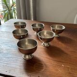 Lot de 6 coquetiers en métal argenté
