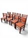 Suite de 8 chaises brutalistes bois exotique massif (essingan) 1960