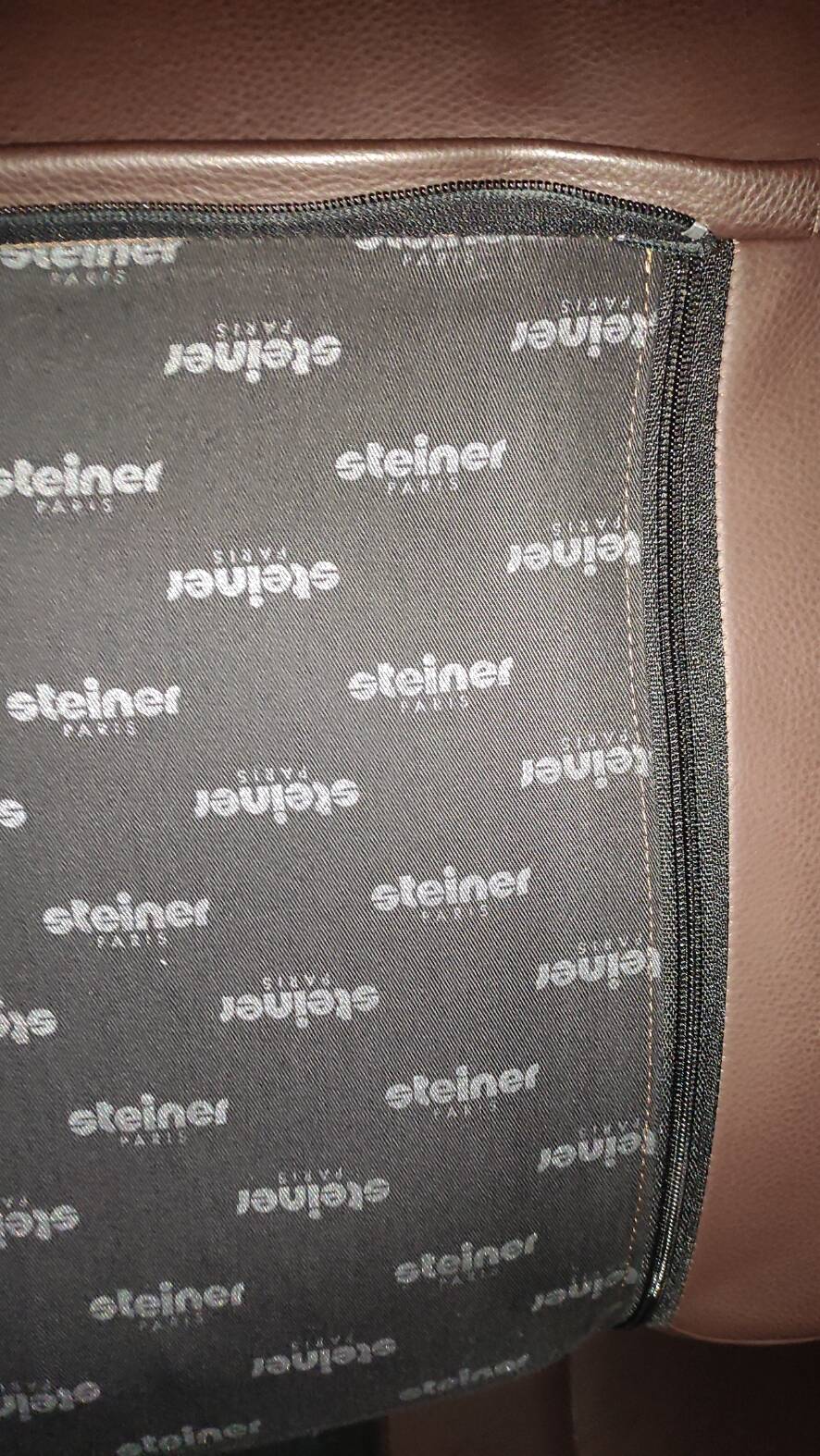 Leather lounge set – Steiner Paris – aluminium base – 1970s/1980s