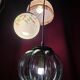 Suspension cascade triple globes anciens verre et opaline