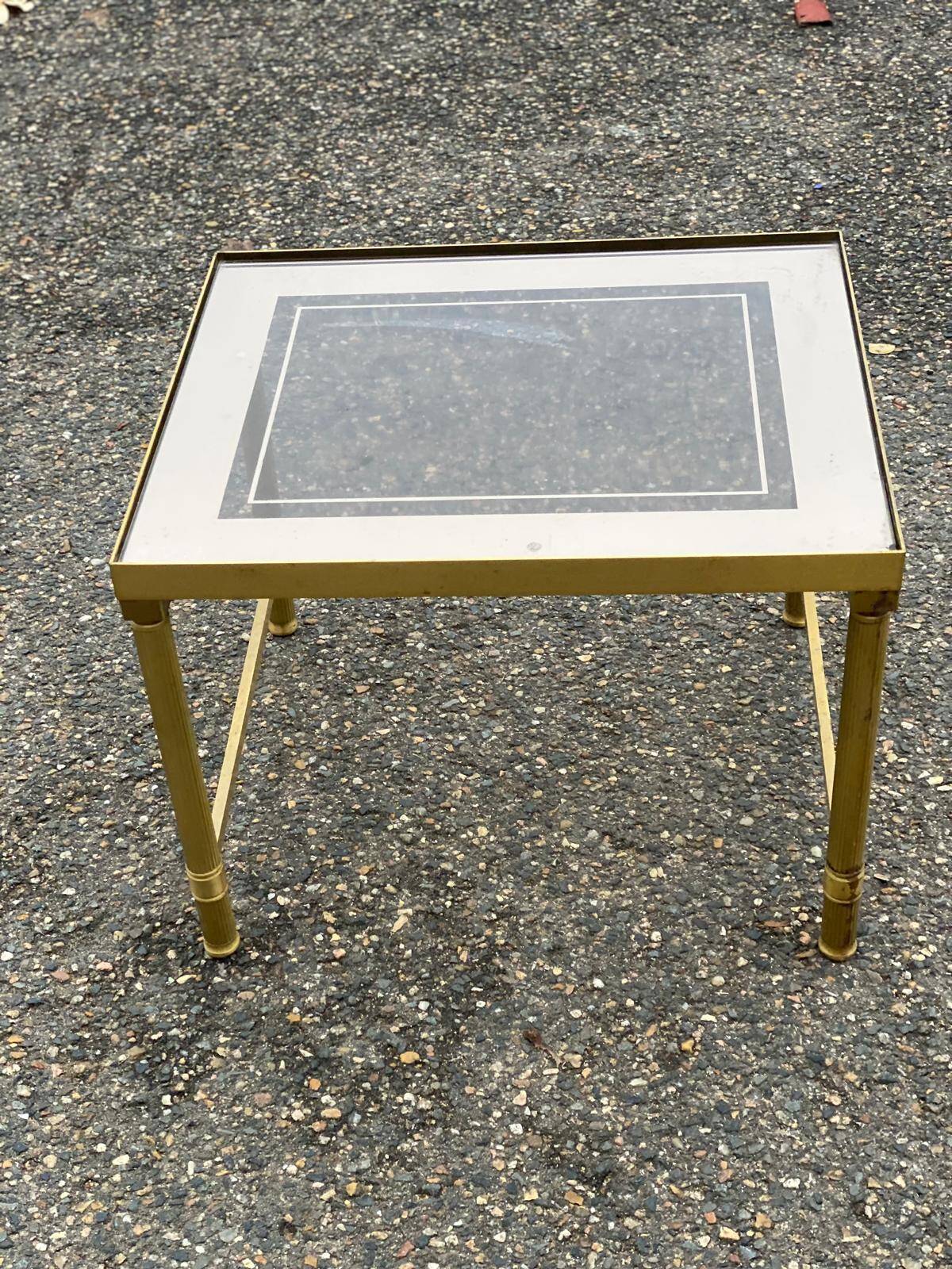 Art Deco brass and glass coffee table