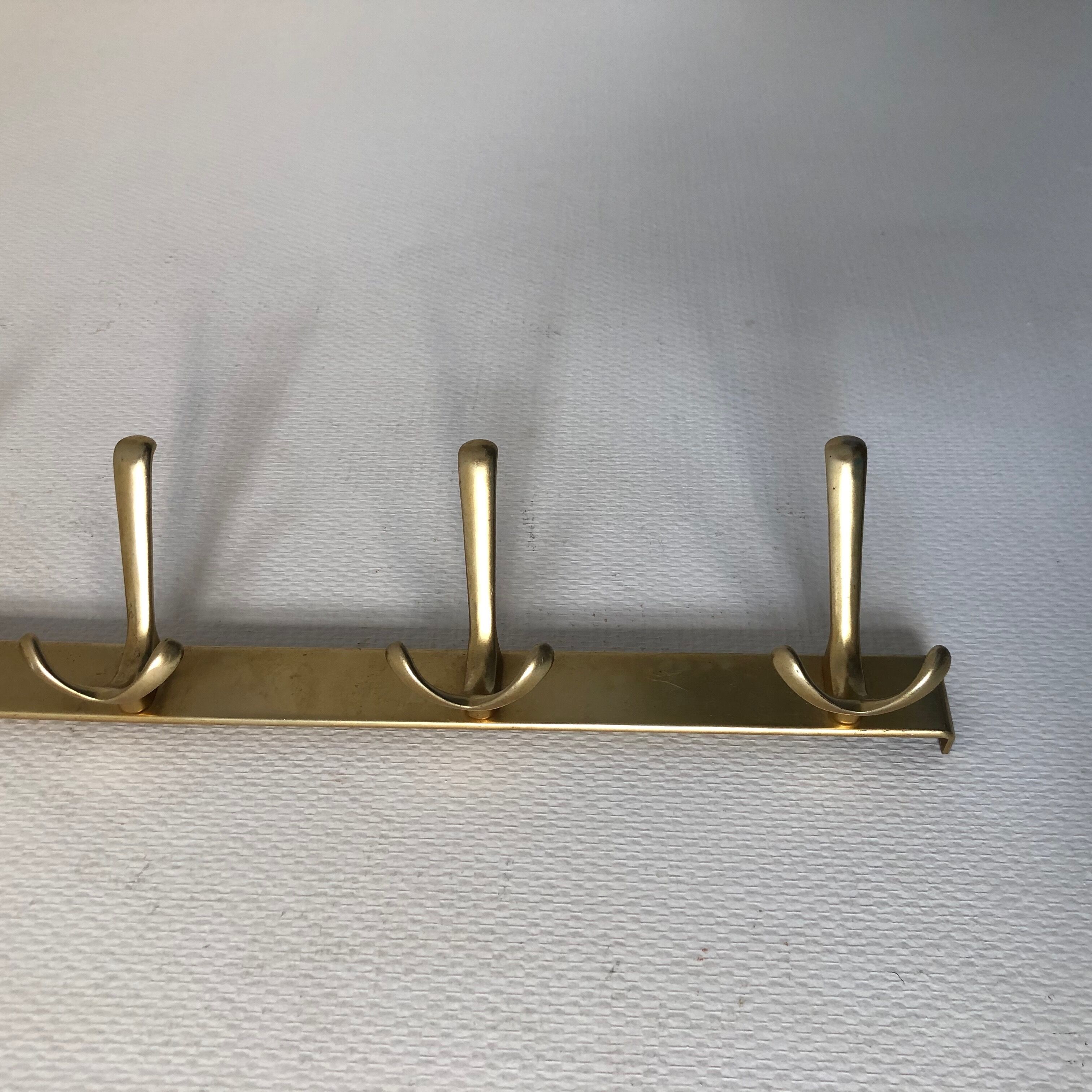 Golden coat hanger 4 hooks vintage 1960 55x10cm