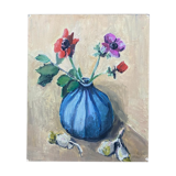 Oil on cardboard Bouquet of flowers