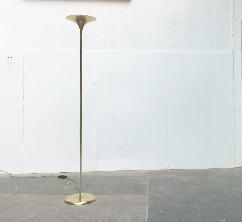 Vintage German floor lamp in Hollywood Regency style made of brass by Doria Leuchten, 1970s.