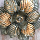 Green and gold flower wall lamp